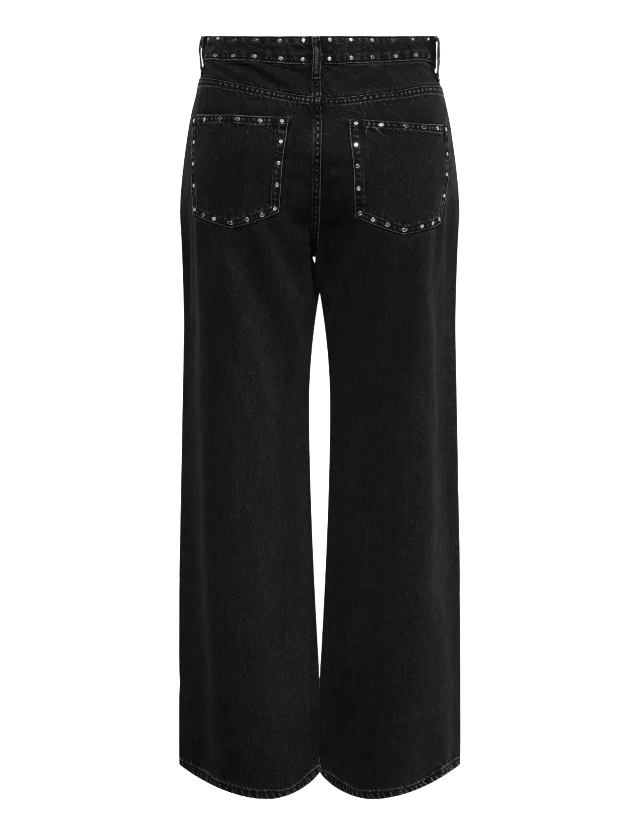 ONLY - ONLHOPE HW STUDDED WIDE DNM TAI - szerokie dżinsy - washed black - 1