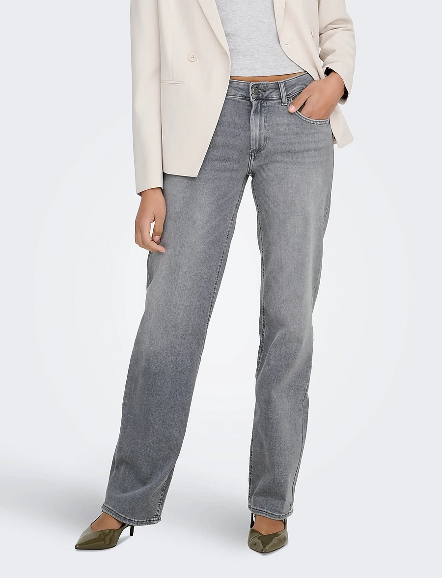 ONLY - ONLBLUSH MID STRAIGHT DNM TAI0918 NOOS - raka jeans - medium grey denim - 0