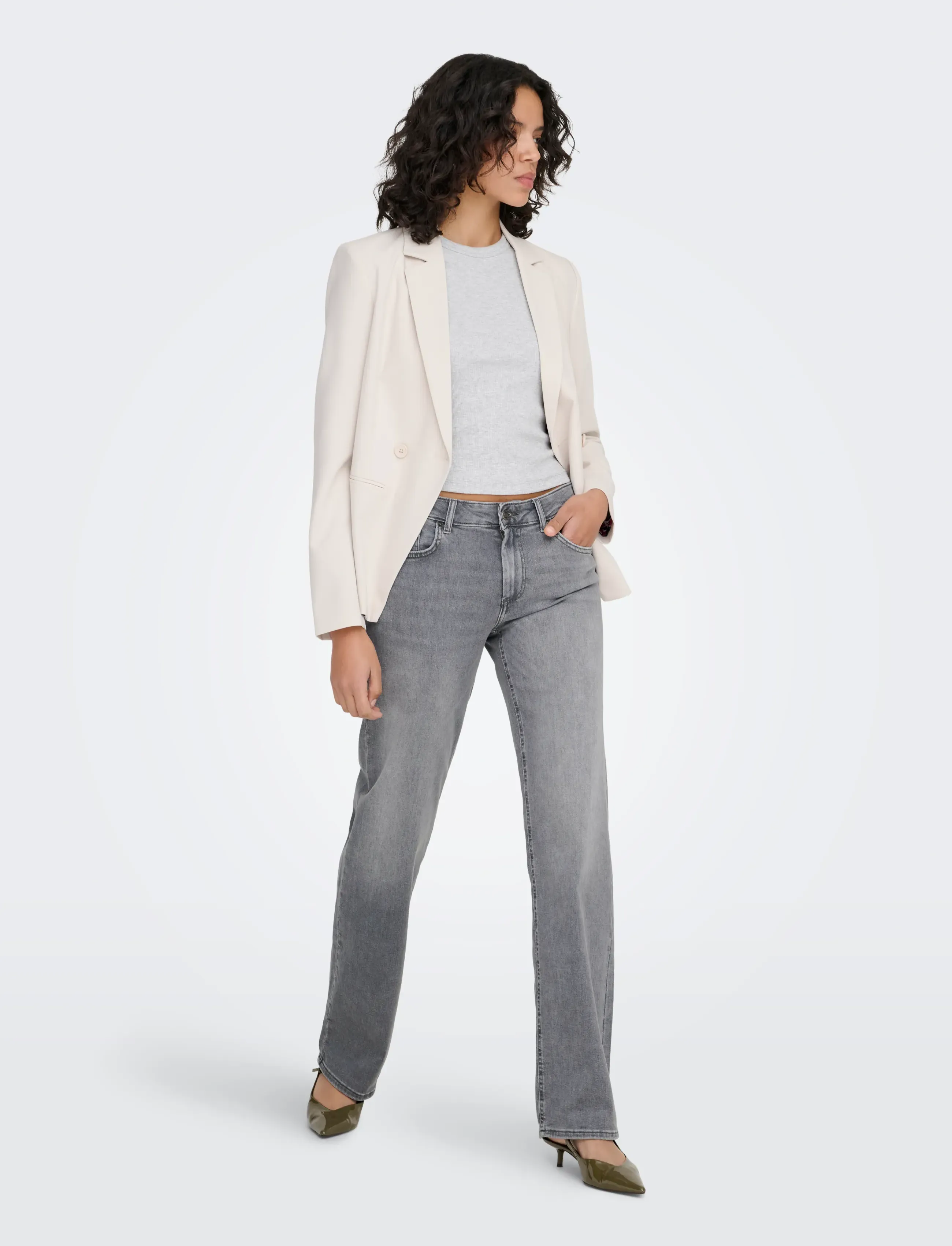 ONLY - ONLBLUSH MID STRAIGHT DNM TAI0918 NOOS - raka jeans - medium grey denim - 4