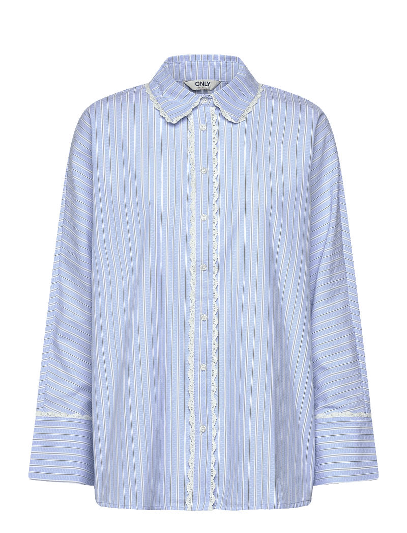 ONLY - ONLOSIRIS LS STRIPED LACE SHIRT WVN - langærmede skjorter - kentucky blue - 0