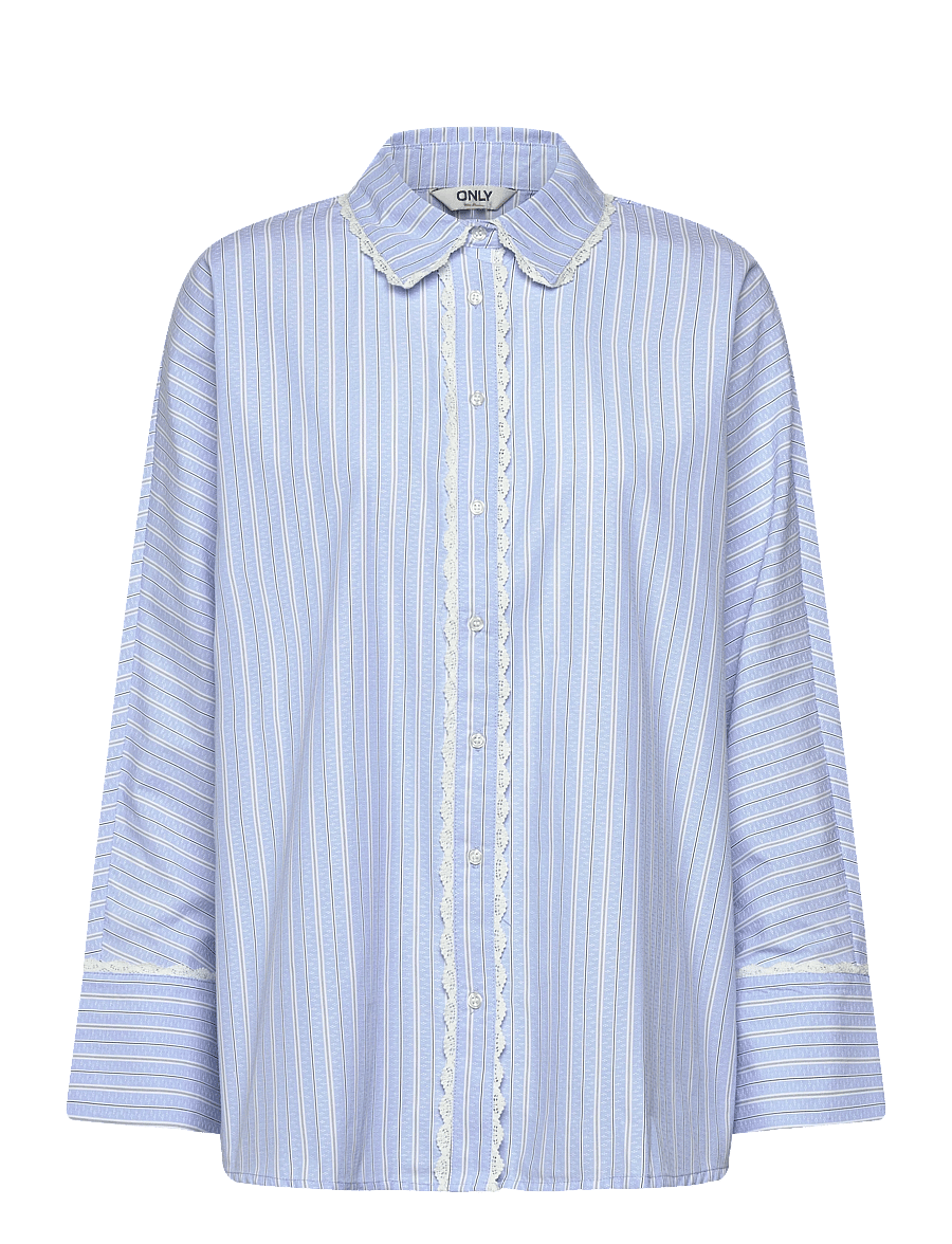 ONLY - ONLOSIRIS LS STRIPED LACE SHIRT WVN - langerma skyrtur - kentucky blue - 0
