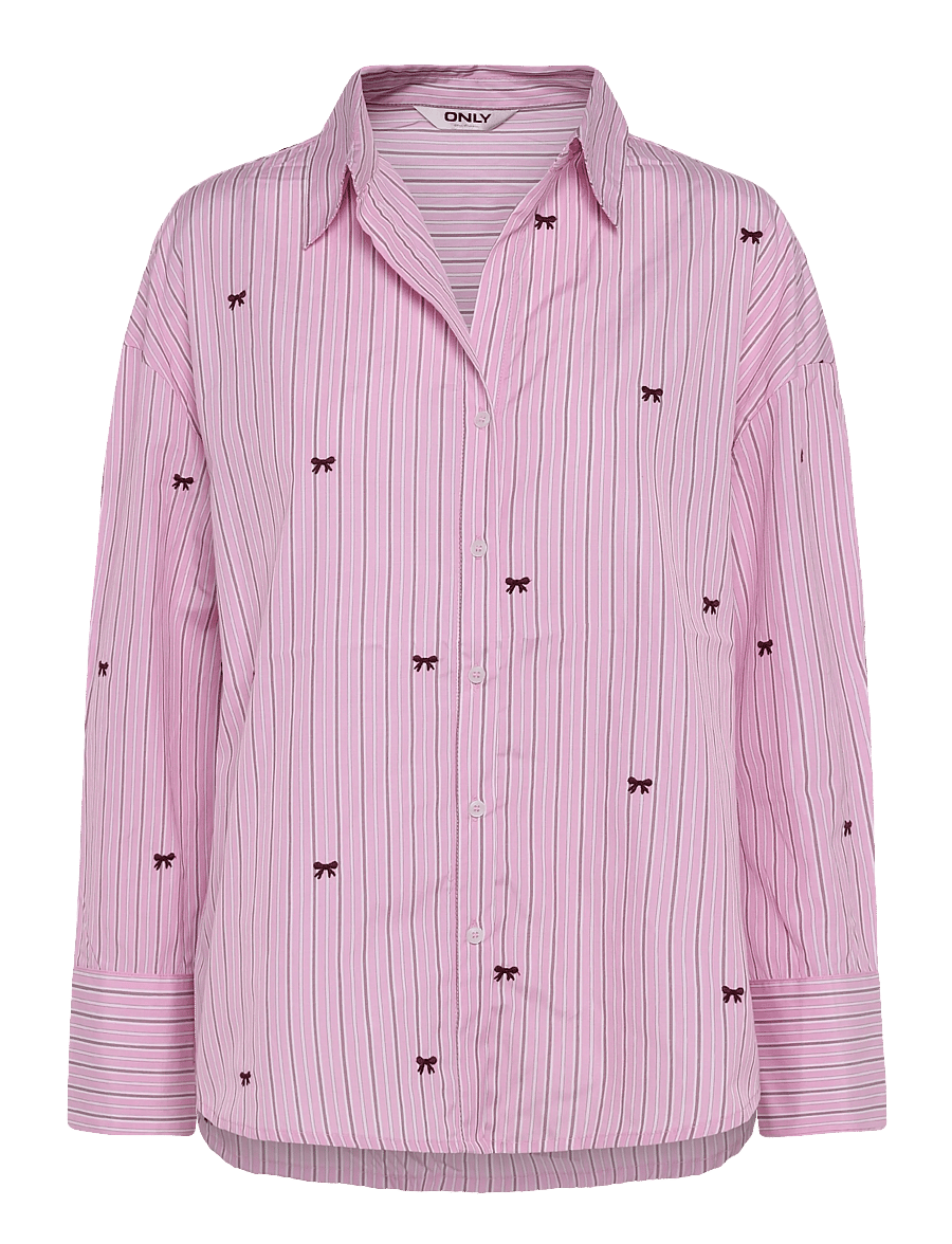 ONLY - ONLOREGON ZEIDI LS BOW SHIRT NOOS WVN - langärmlige hemden - lilac sachet - 1