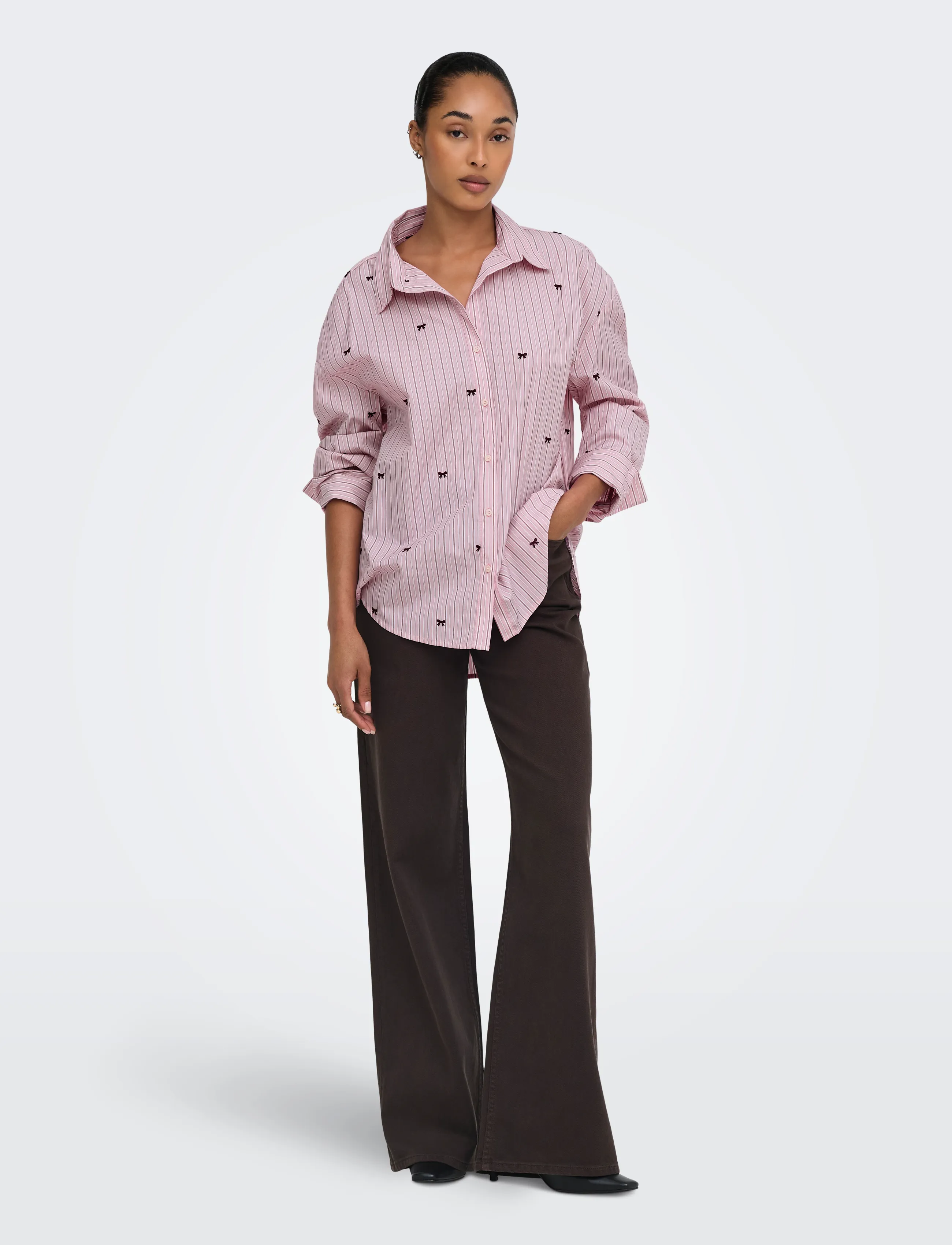 ONLY - ONLOREGON ZEIDI LS BOW SHIRT NOOS WVN - langärmlige hemden - lilac sachet - 4