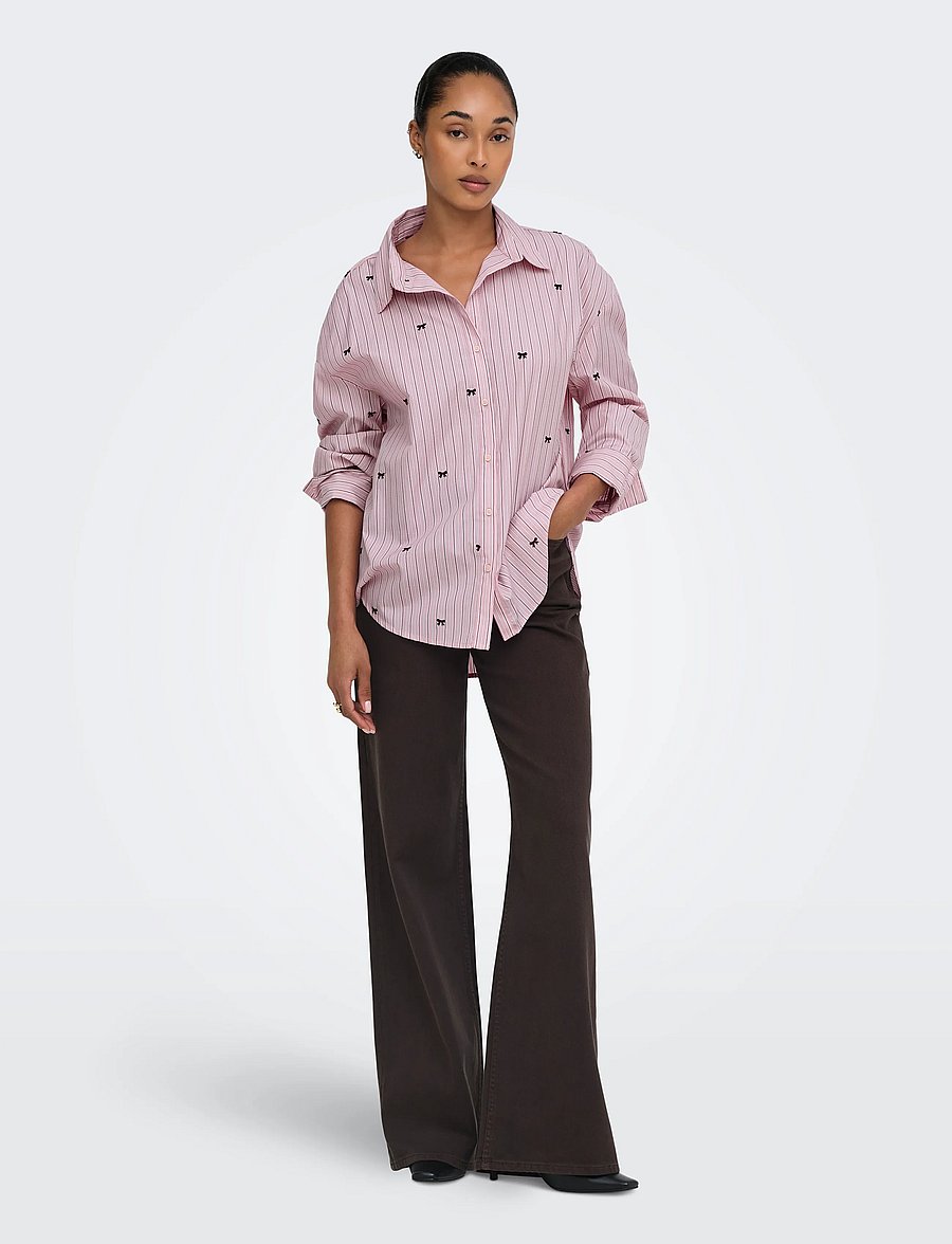 ONLY - ONLOREGON ZEIDI LS BOW SHIRT NOOS WVN - langärmlige hemden - lilac sachet - 4