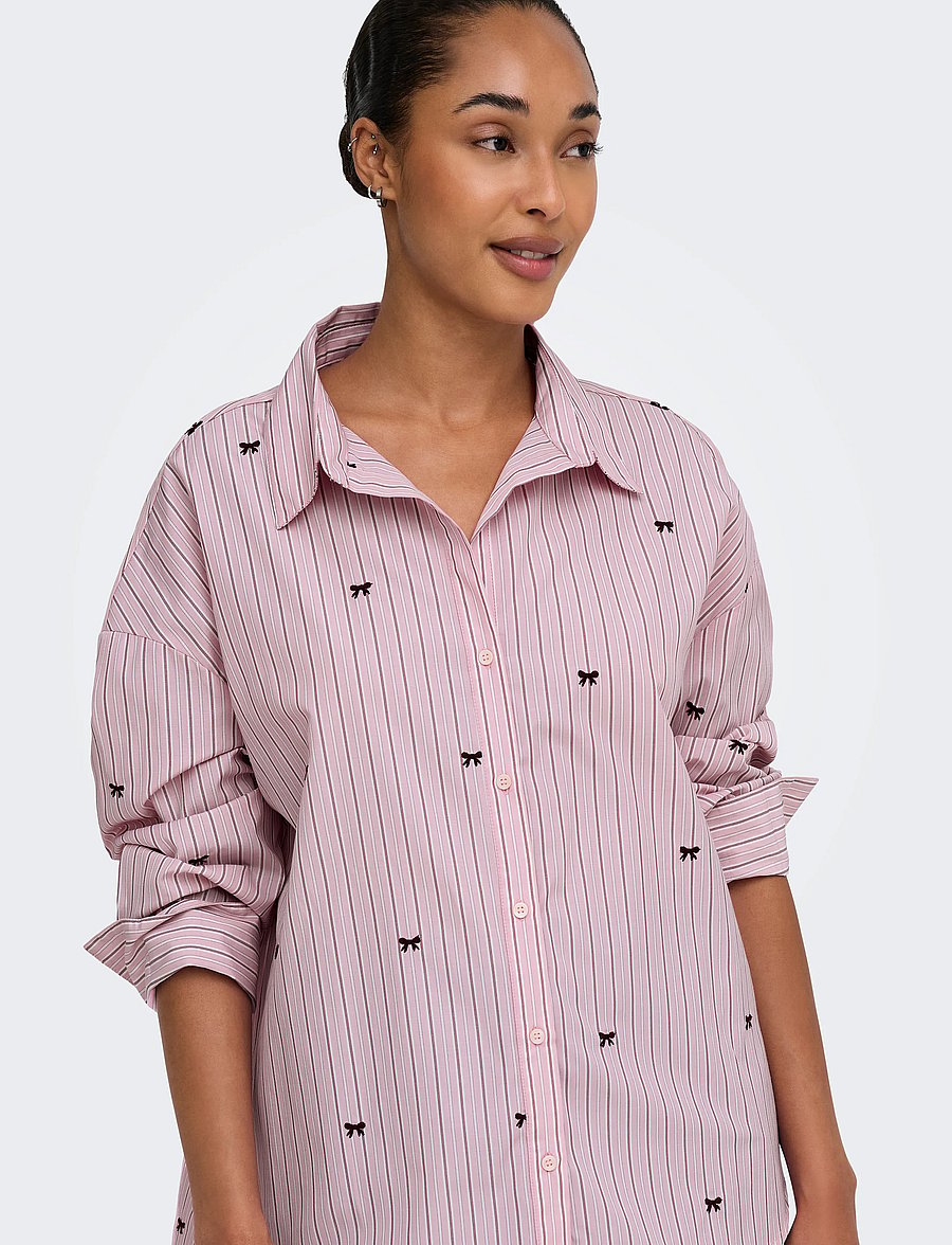 ONLY - ONLOREGON ZEIDI LS BOW SHIRT NOOS WVN - langärmlige hemden - lilac sachet - 5