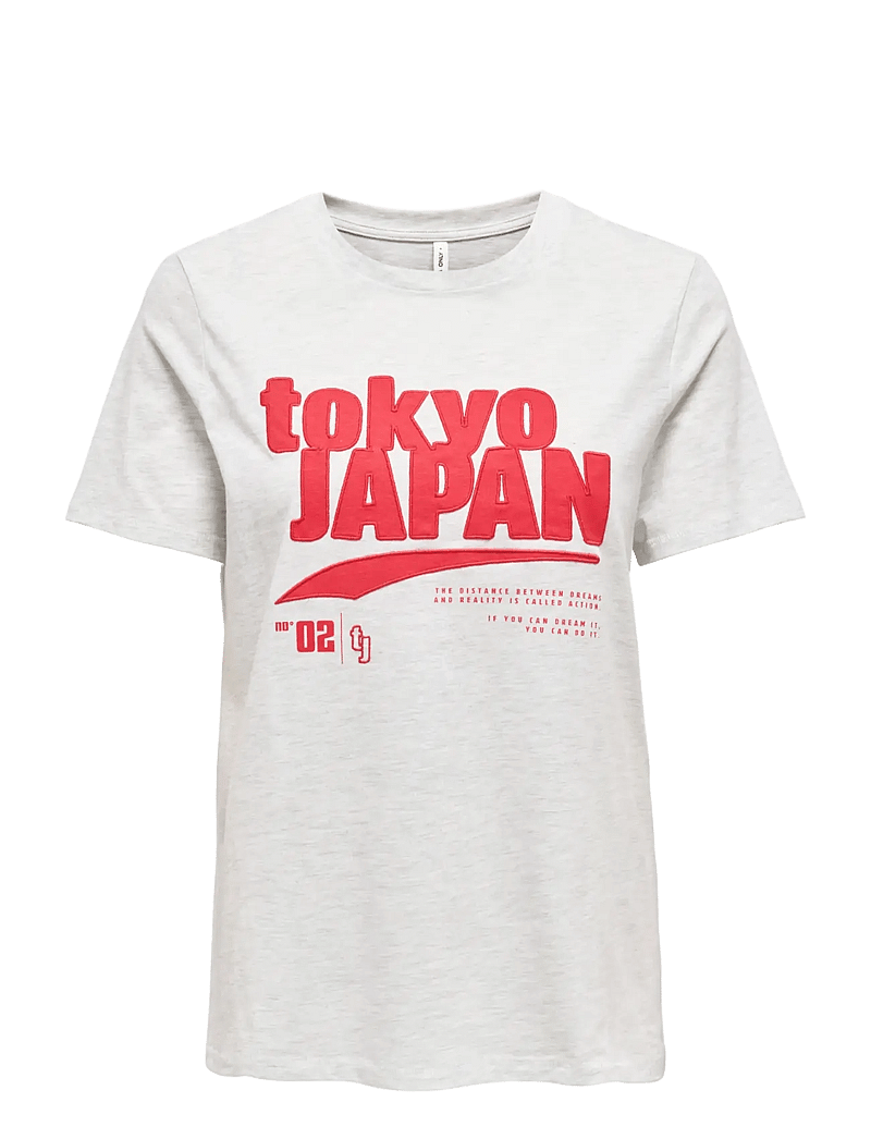 ONLY - ONLCELINA LIFE REG S/S TOP BOX CC JRS - t-shirts - light grey melange - 0