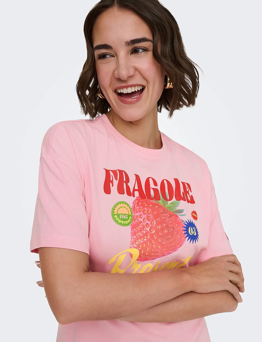 ONLY - ONLBOLETTE S/S TOP BOX CC JRS - t-shirts - romance rose - 5