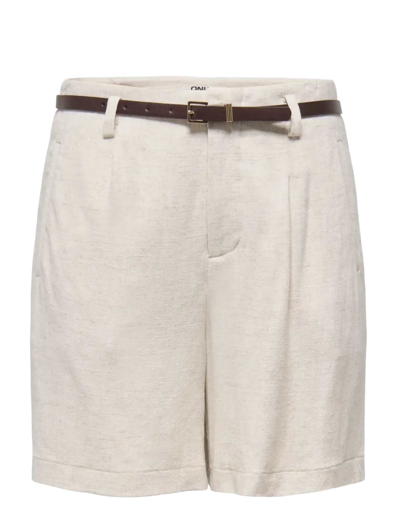 ONLY ONLSIESTA HW BELT LIN BL SHORTS PNT NOOS - Shorts - MOONBEAM / beige