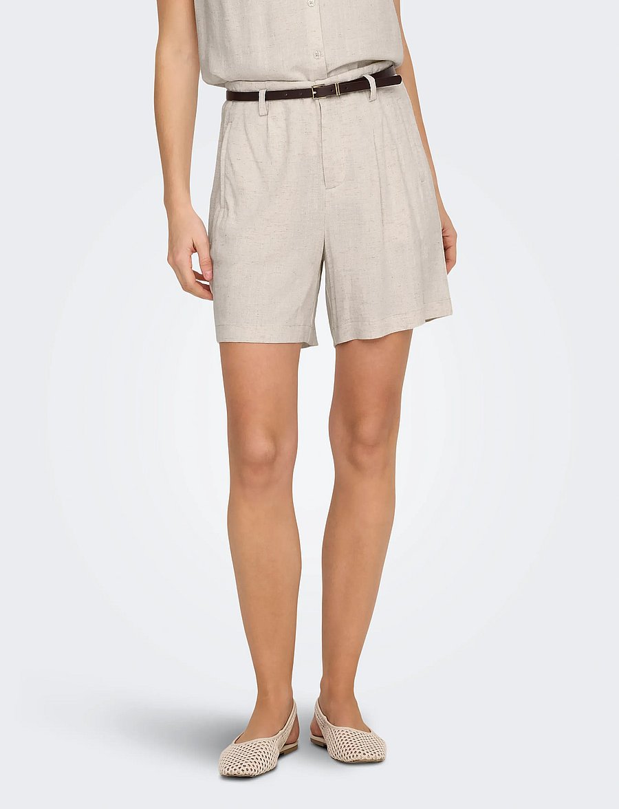ONLY - ONLSIESTA HW BELT LIN BL SHORTS PNT NOOS - casual shorts - moonbeam - 0