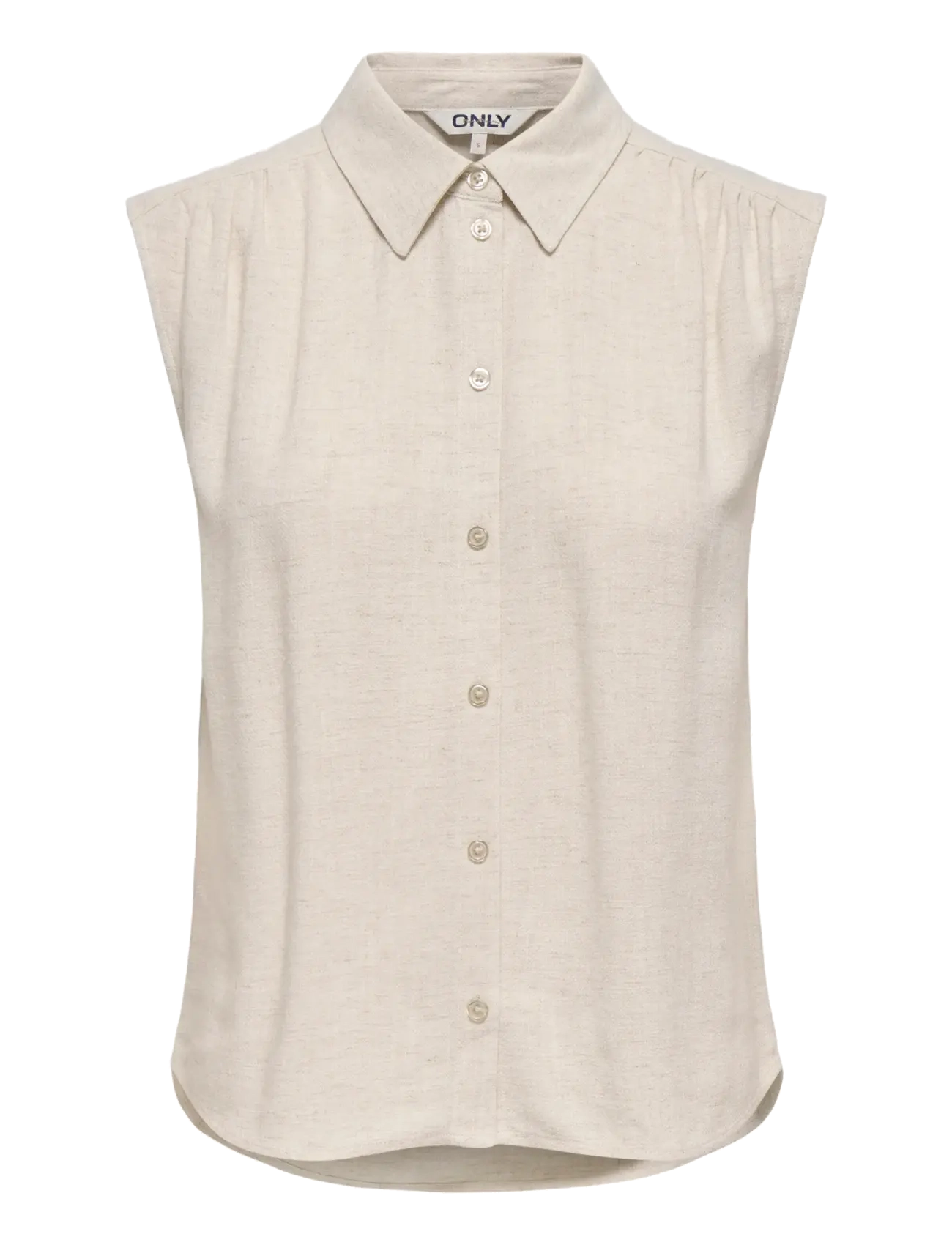 ONLY ONLSIESTA S/L LINEN BL SHIRT PNT NOOS - Pluusid ja särgid - MOONBEAM / cream