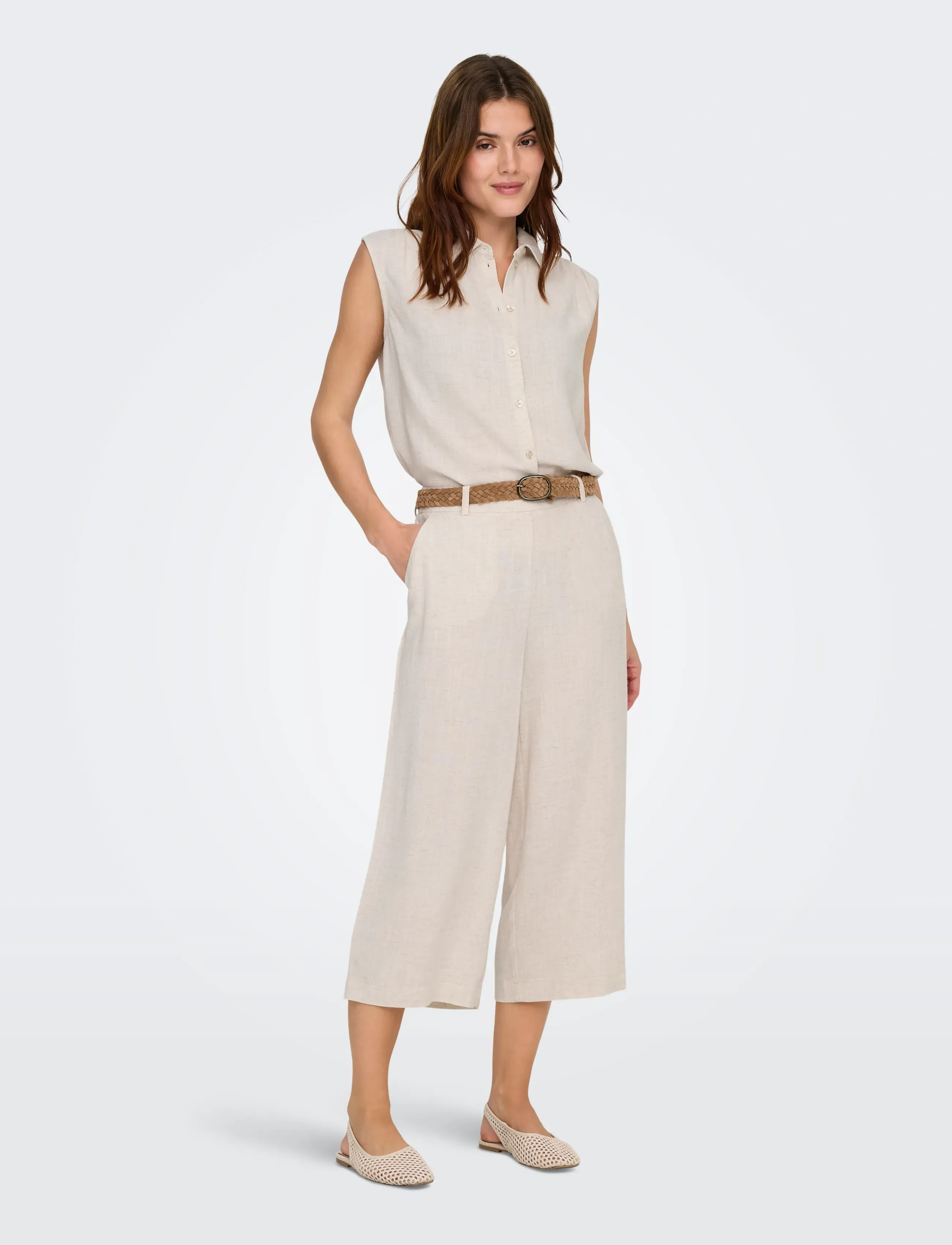 ONLY - ONLSIESTA S/L LINEN BL SHIRT PNT NOOS - leinenhemden - moonbeam - 4