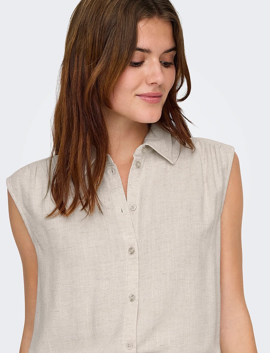 ONLY - ONLSIESTA S/L LINEN BL SHIRT PNT NOOS - leinenhemden - moonbeam - 5