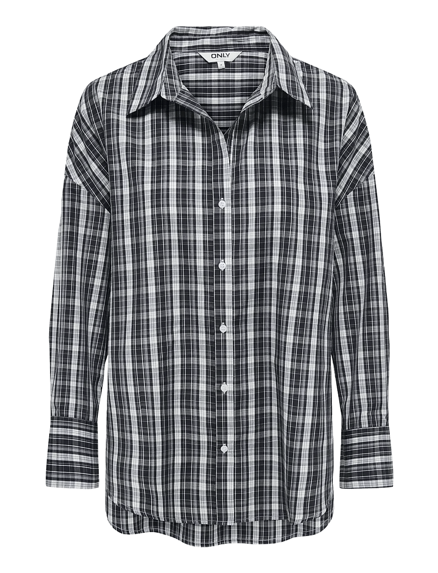 ONLY - ONLOREGON ALVA LS REG SHIRT NOOS WVN - langærmede skjorter - black - 1