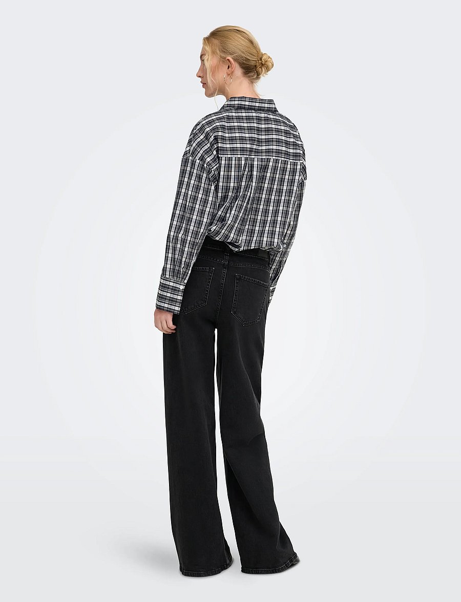 ONLY - ONLOREGON ALVA LS REG SHIRT NOOS WVN - langærmede skjorter - black - 3
