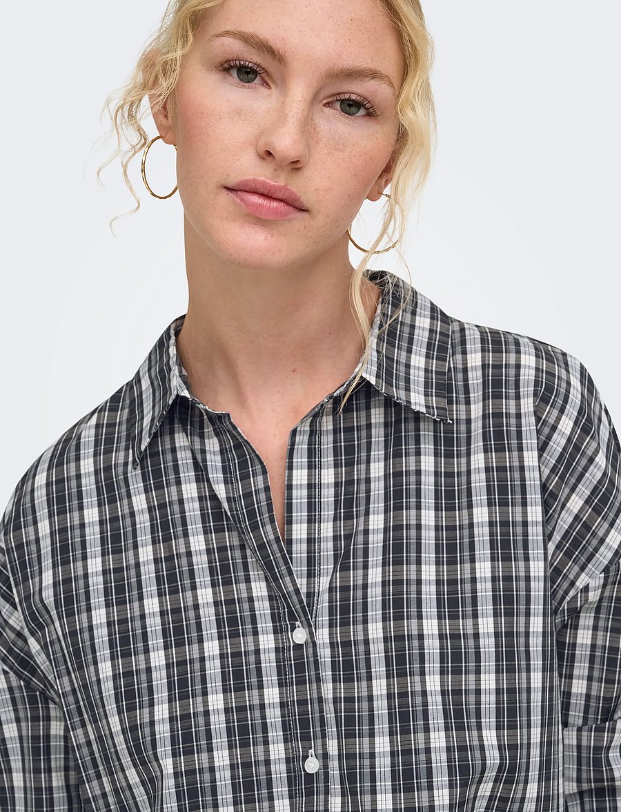 ONLY - ONLOREGON ALVA LS REG SHIRT NOOS WVN - langærmede skjorter - black - 5