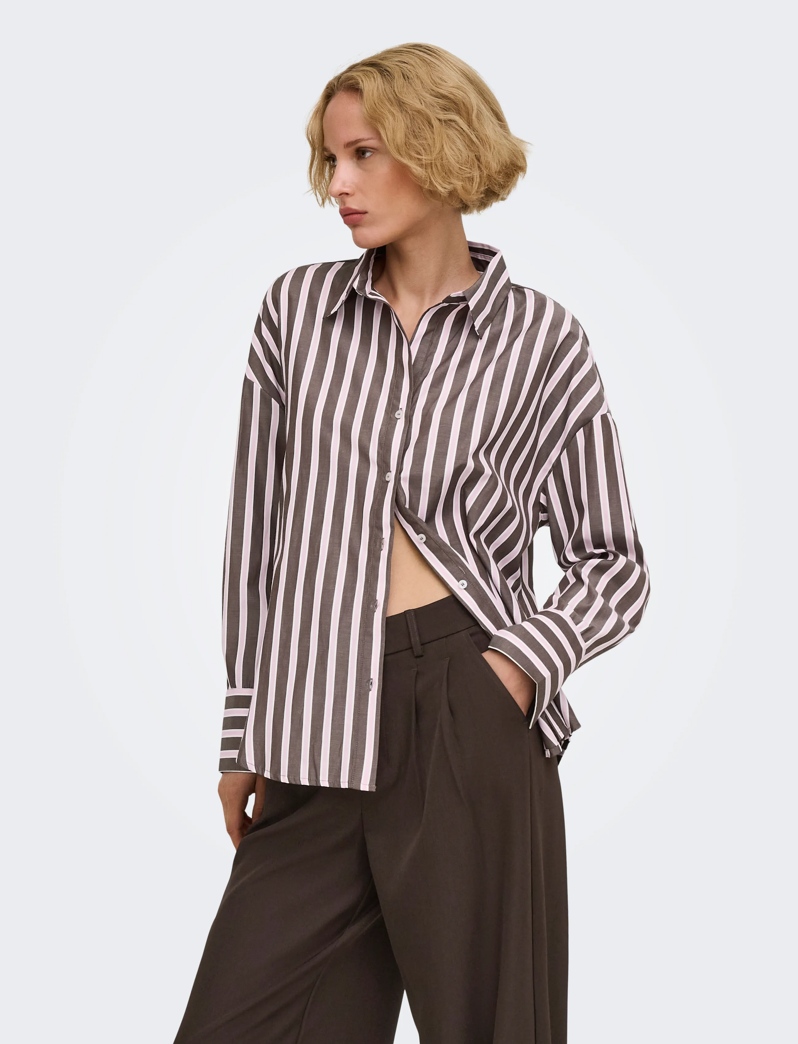 ONLY ONLOREGON ALVA LS REG SHIRT NOOS WVN - Skjortor - COFFEE BEAN / multi