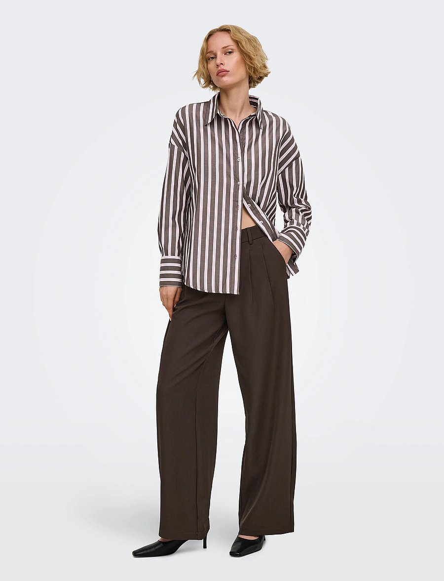 ONLY - ONLOREGON ALVA LS REG SHIRT NOOS WVN - pikkade varrukatega särgid - coffee bean - 4