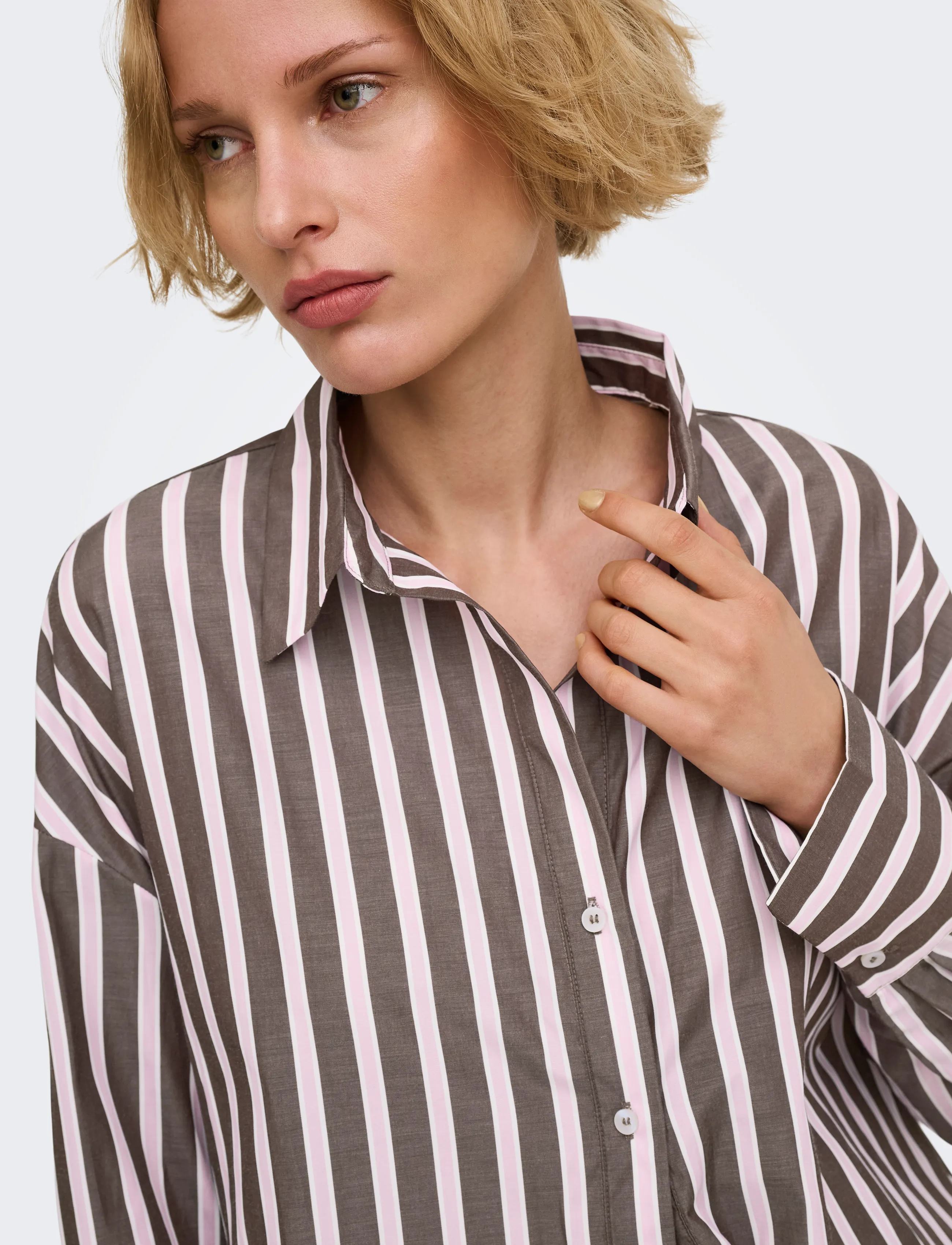 ONLY - ONLOREGON ALVA LS REG SHIRT NOOS WVN - pikkade varrukatega särgid - coffee bean - 5