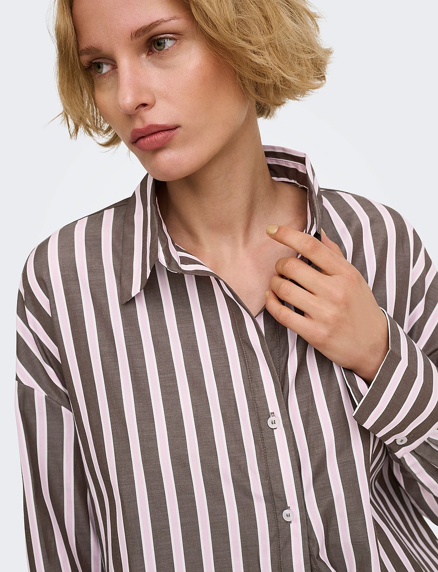 ONLY - ONLOREGON ALVA LS REG SHIRT NOOS WVN - pikkade varrukatega särgid - coffee bean - 5
