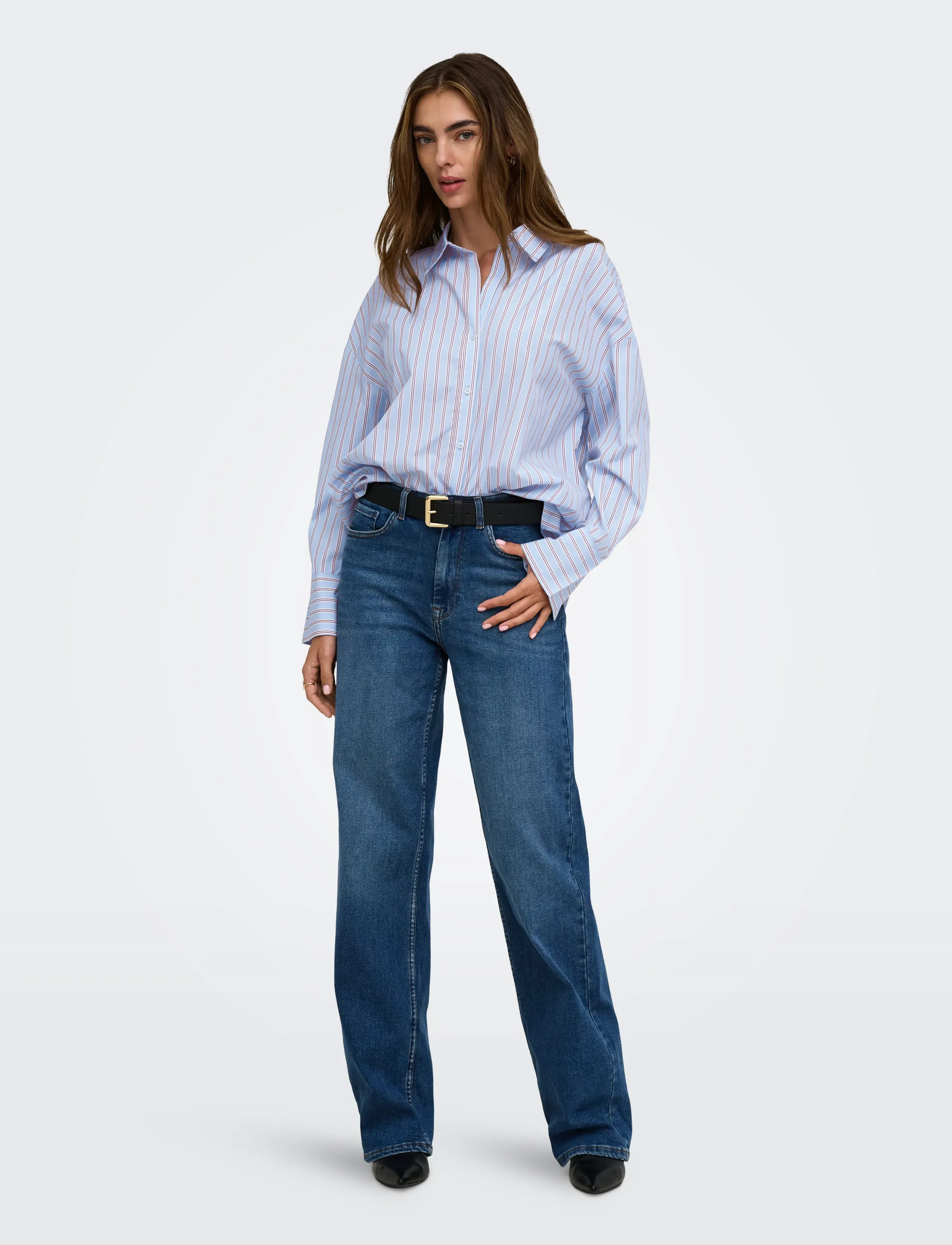 ONLY - ONLOREGON ALVA LS REG SHIRT NOOS WVN - langärmlige hemden - dusty blue - 4