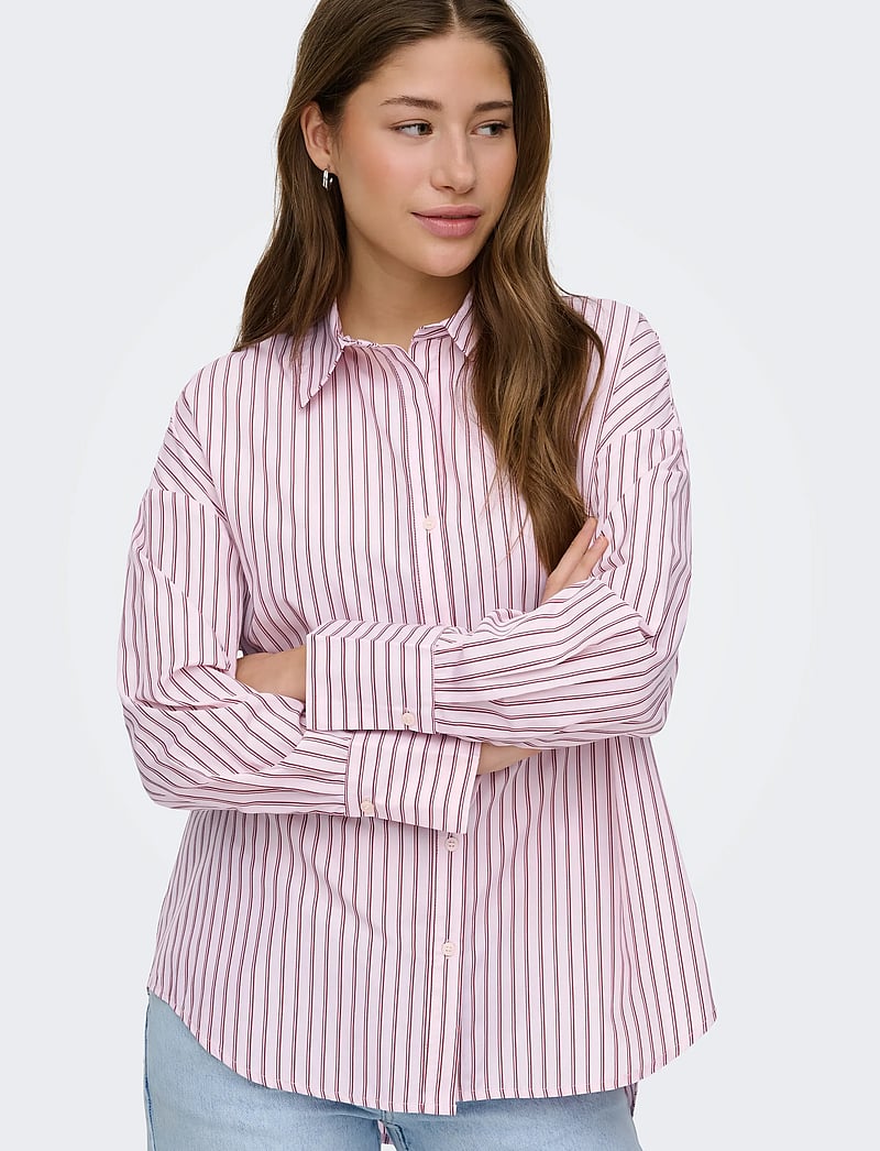 ONLY - ONLOREGON ALVA LS REG SHIRT NOOS WVN - langærmede skjorter - fuchsia pink - 5