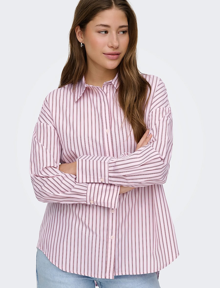 ONLY - ONLOREGON ALVA LS REG SHIRT NOOS WVN - langärmlige hemden - fuchsia pink - 5