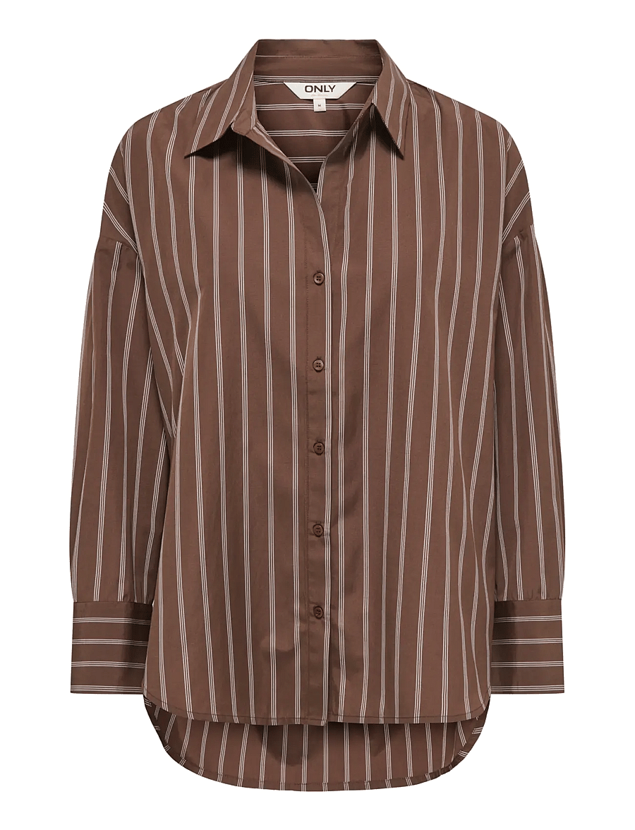 ONLY - ONLOREGON ALVA LS REG SHIRT NOOS WVN - langärmlige hemden - potting soil - 1