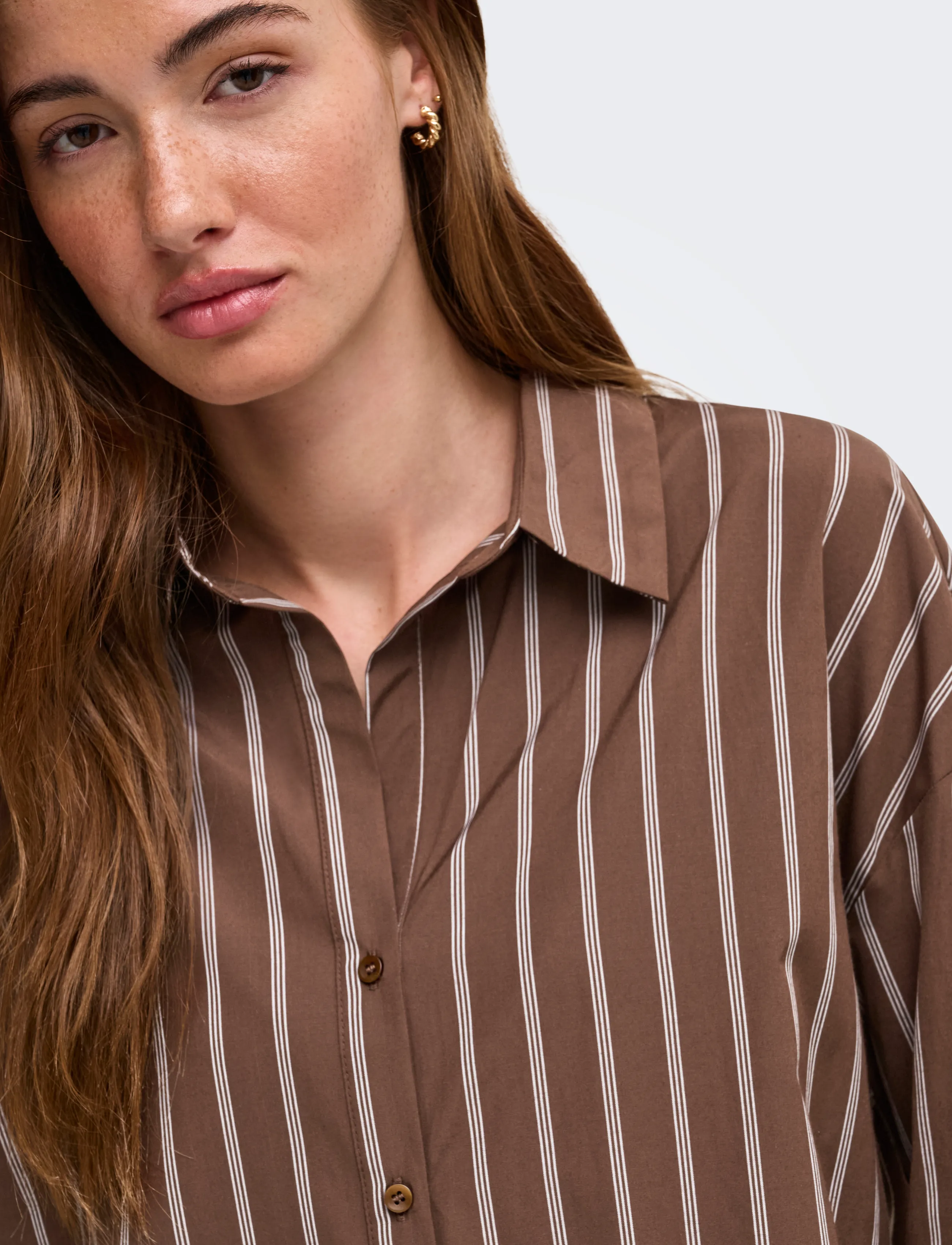 ONLY - ONLOREGON ALVA LS REG SHIRT NOOS WVN - langärmlige hemden - potting soil - 5