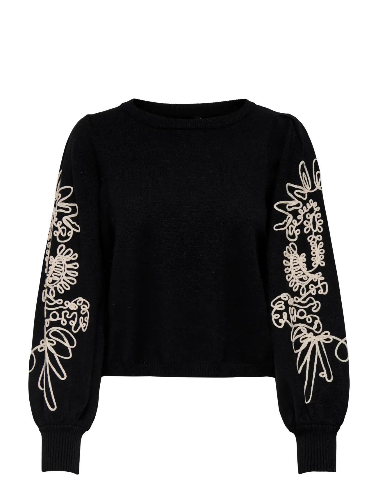 ONLY ONLMAGNOLIA LS DETAIL PULLOVER KNT - Transitional Layering - BLACK / black