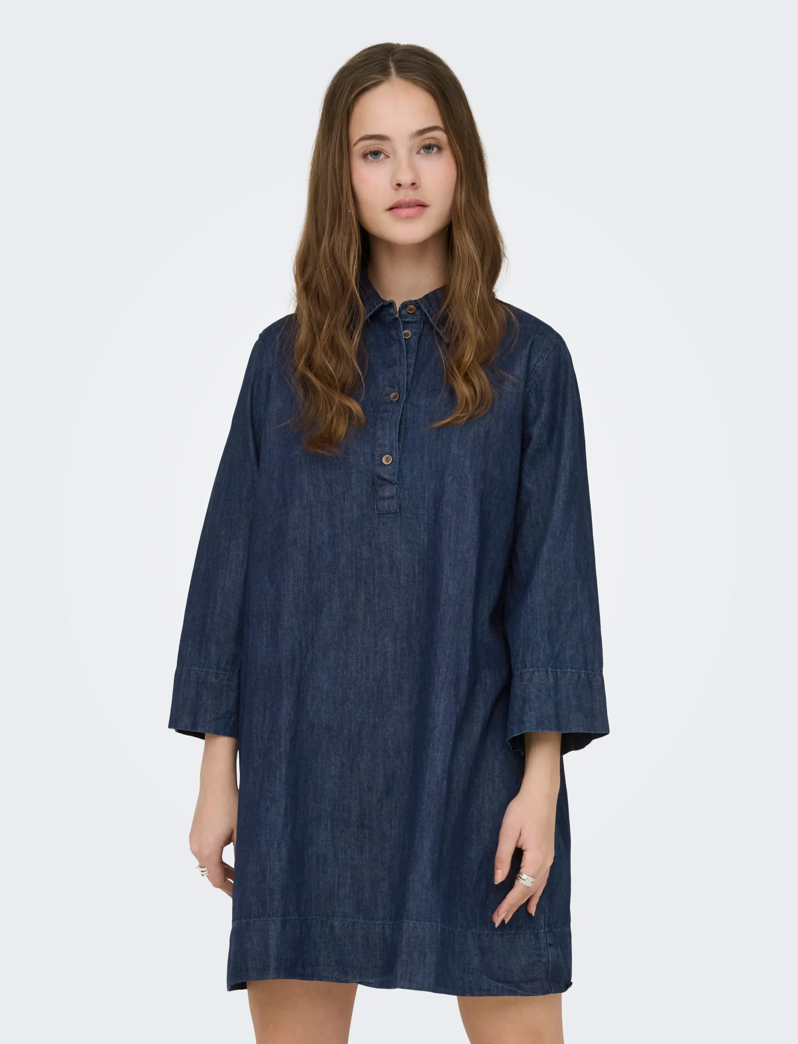 ONLY Onlamari 3/4 Short Dress Wvn, S, Dresses, Marineblau - Dress, Frauen
