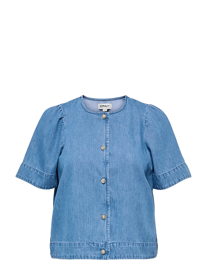 ONLY - ONLASTRA SS DNM SHIRT QYT - denimskjorter - medium blue denim - 1