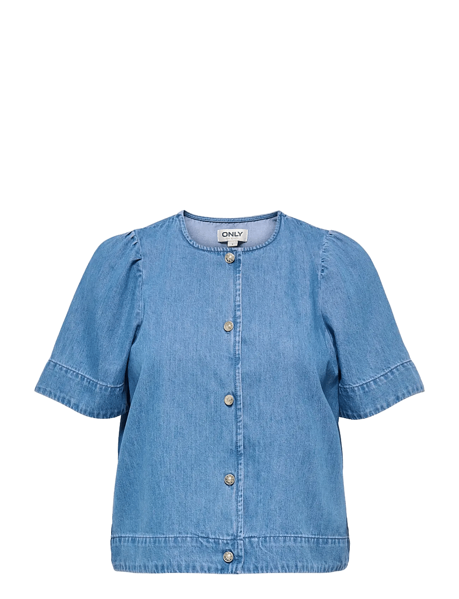 ONLY - ONLASTRA SS DNM SHIRT QYT - denimskjorter - medium blue denim - 1