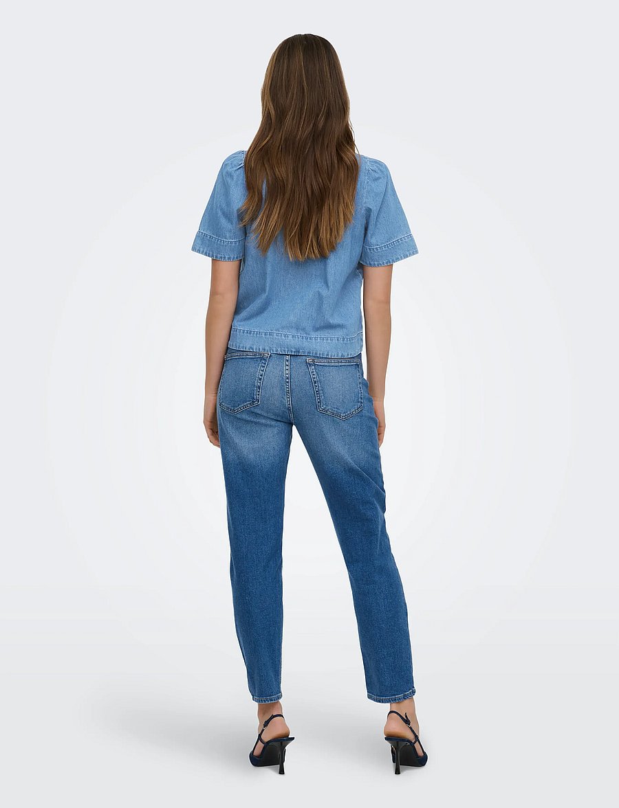 ONLY - ONLASTRA SS DNM SHIRT QYT - denimskjorter - medium blue denim - 3