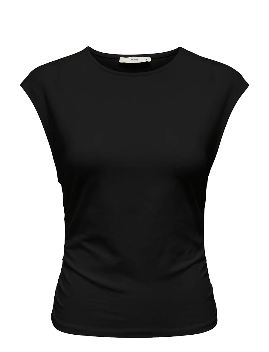 ONLY - ONLMIRA CAPSL RUCHING TOP JRS NOOS - t-shirts - black - 1