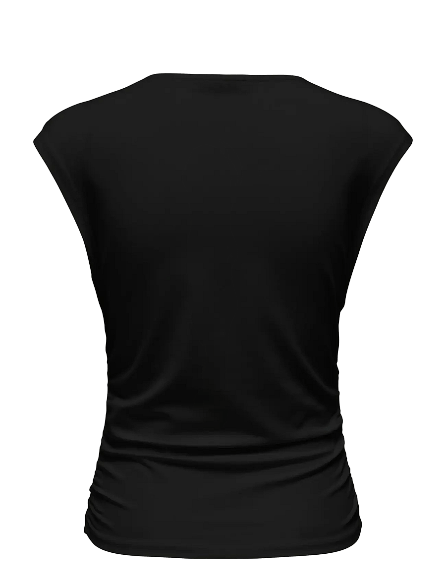 ONLY - ONLMIRA CAPSL RUCHING TOP JRS NOOS - t-shirts - black - 2