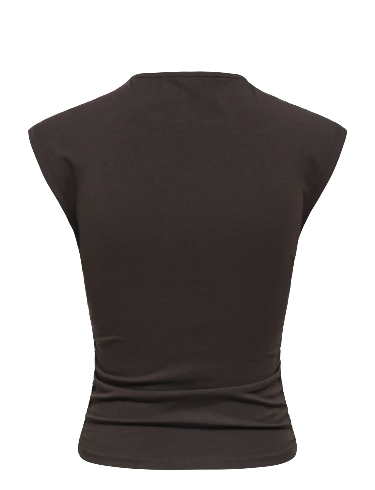ONLY - ONLMIRA CAPSL RUCHING TOP JRS NOOS - t-shirts - black coffee - 2