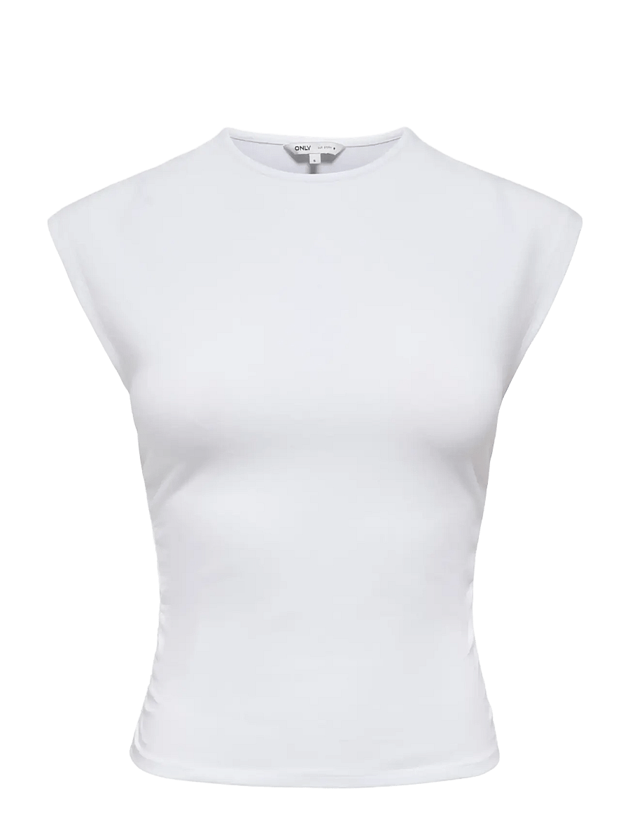 ONLY - ONLMIRA CAPSL RUCHING TOP JRS NOOS - t-shirts - white - 1