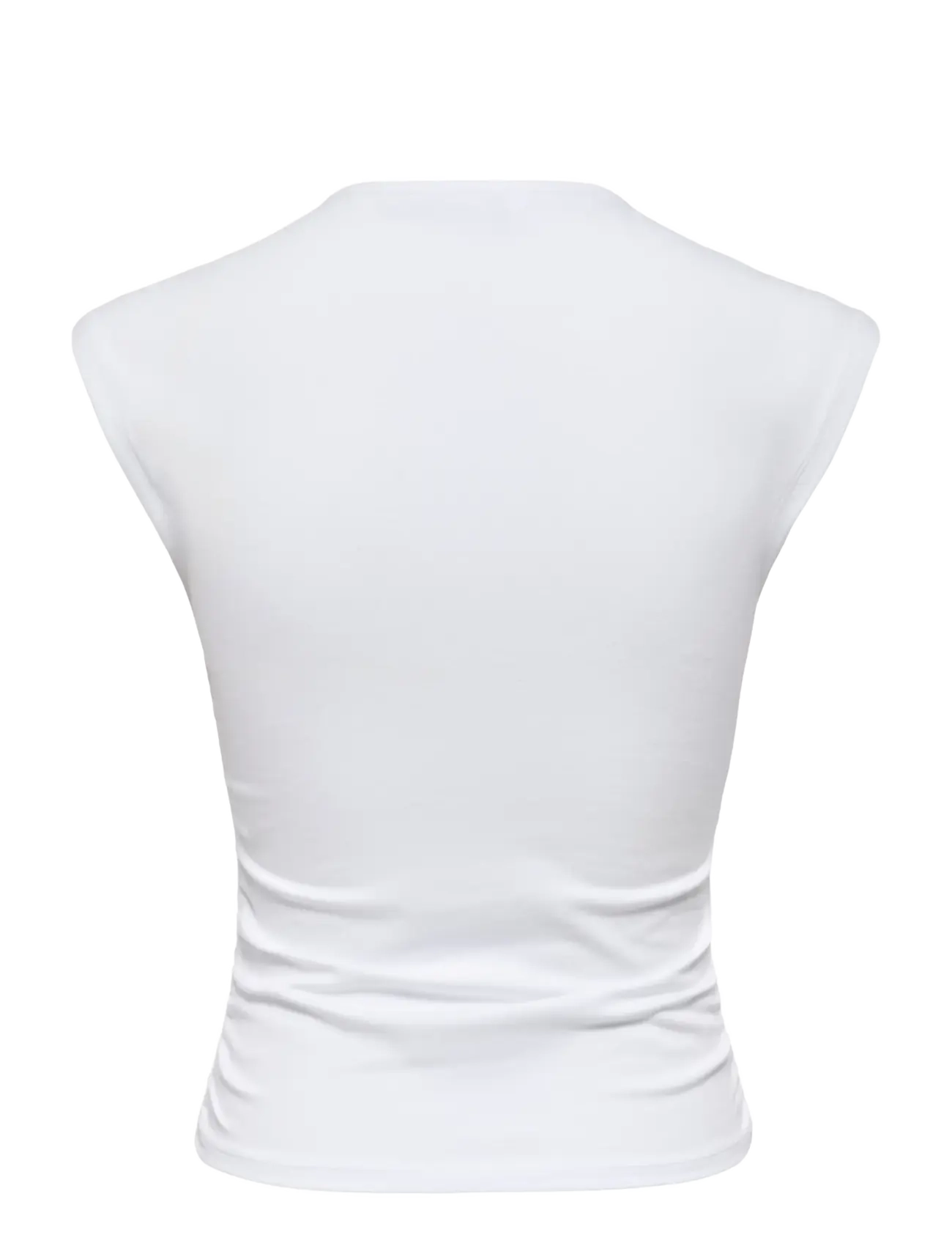 ONLY - ONLMIRA CAPSL RUCHING TOP JRS NOOS - t-shirts - white - 2
