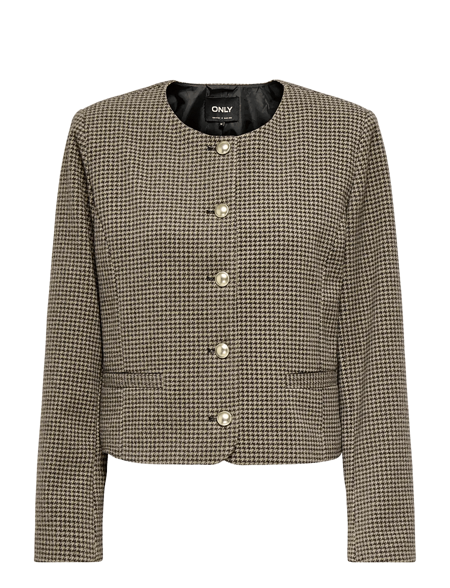 ONLY - ONLMAGGIE CHECK JACKET OTW - korte blazere - silver mink - 1