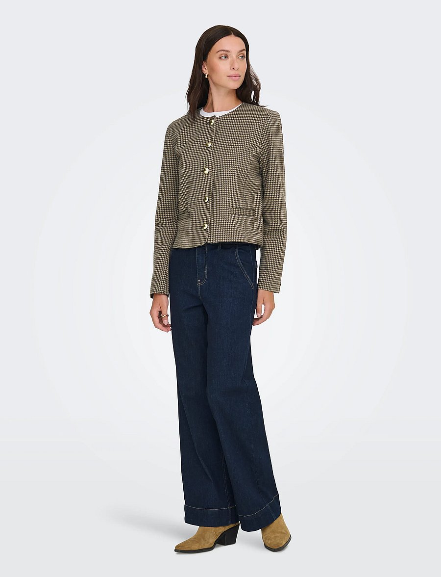 ONLY - ONLMAGGIE CHECK JACKET OTW - korte blazere - silver mink - 4