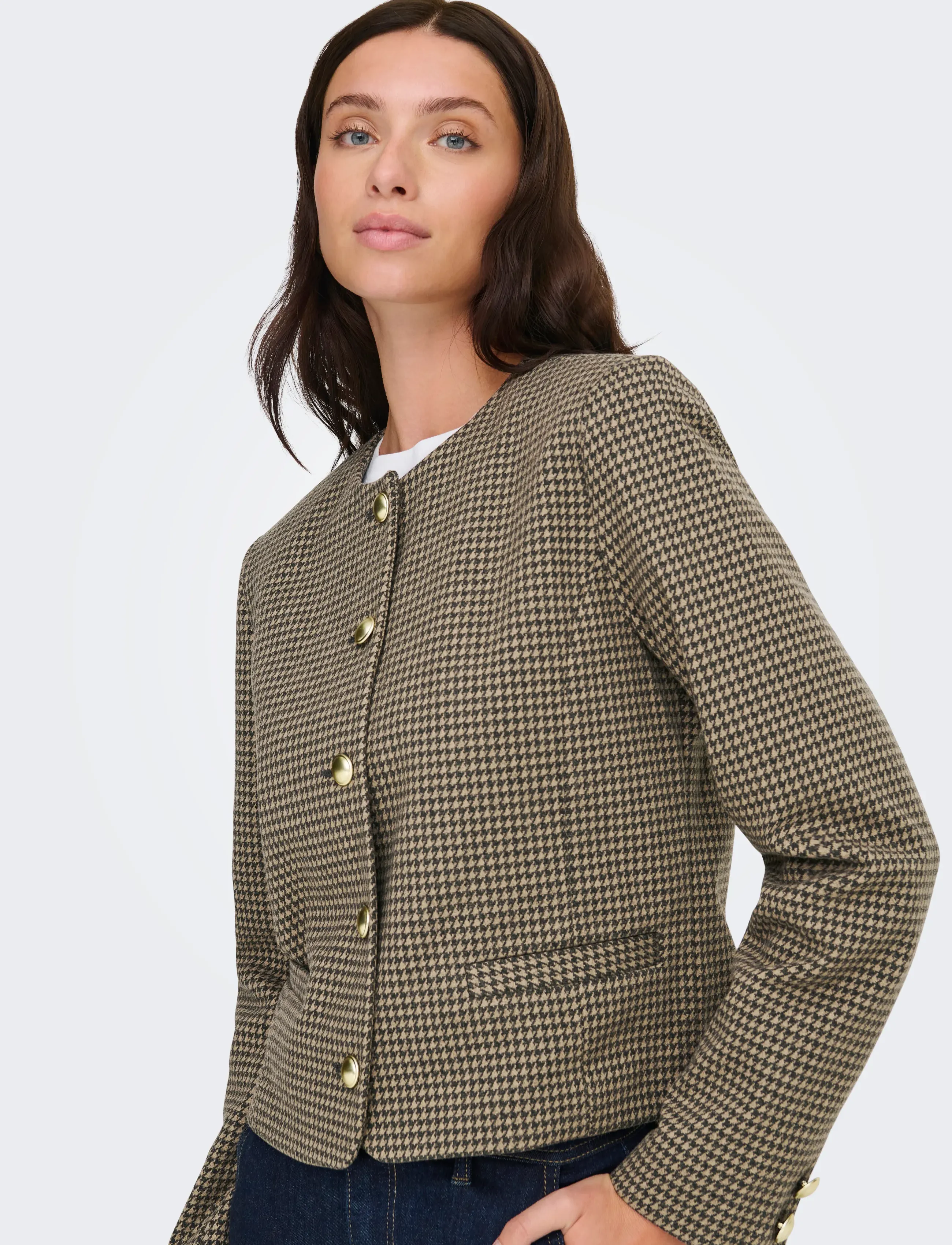 ONLY - ONLMAGGIE CHECK JACKET OTW - festtøj til outletpriser - silver mink - 5