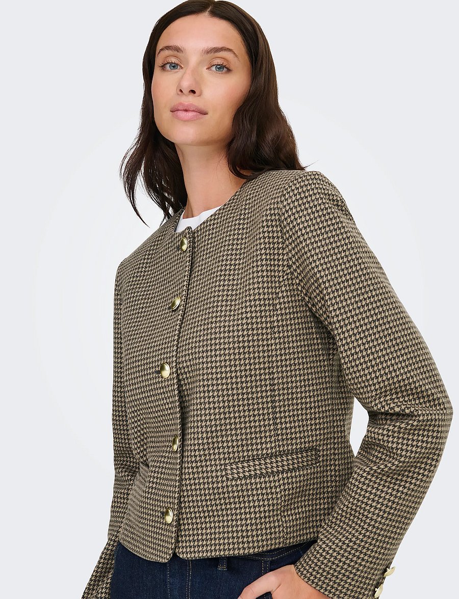 ONLY - ONLMAGGIE CHECK JACKET OTW - korte blazere - silver mink - 5