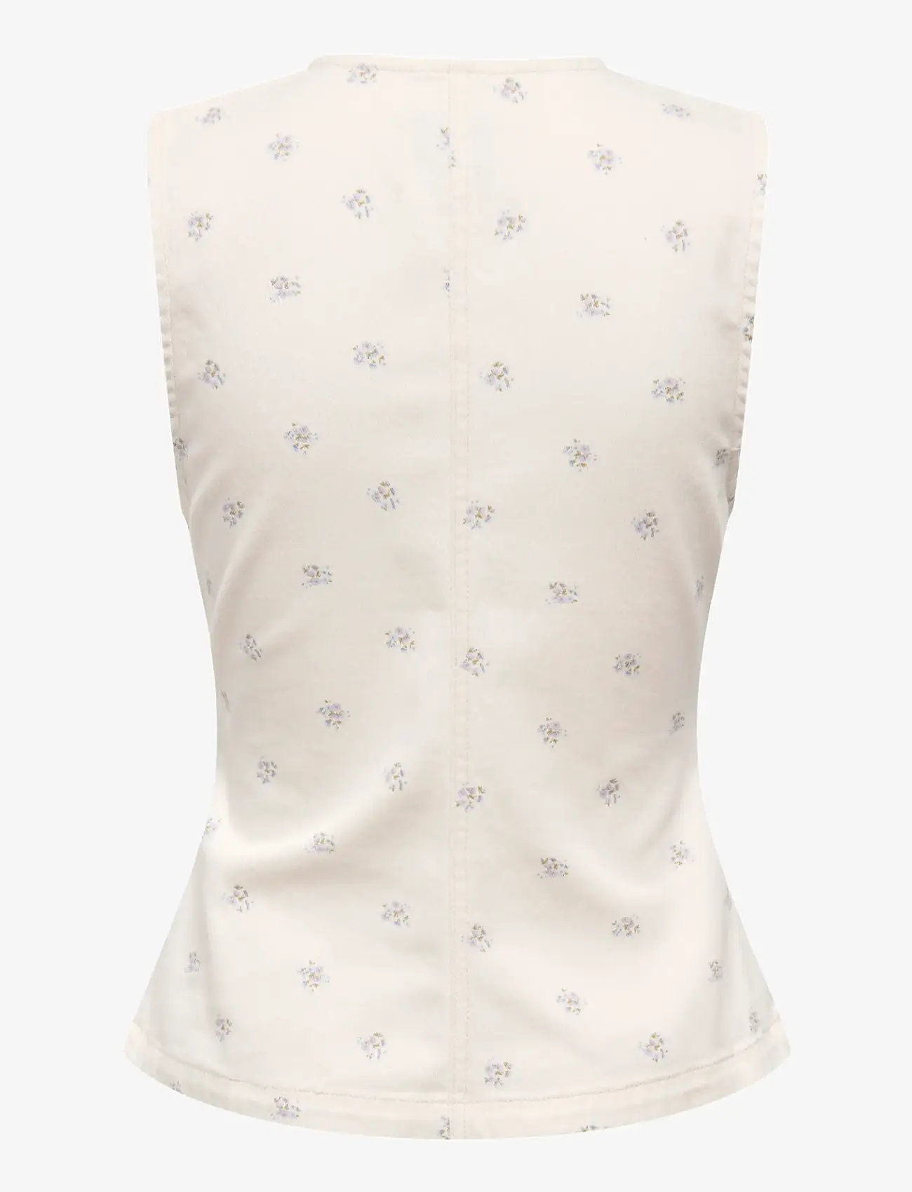 ONLY - ONLNAOMI AOP WAISTCOAT OTW - denimveste - egret - 2