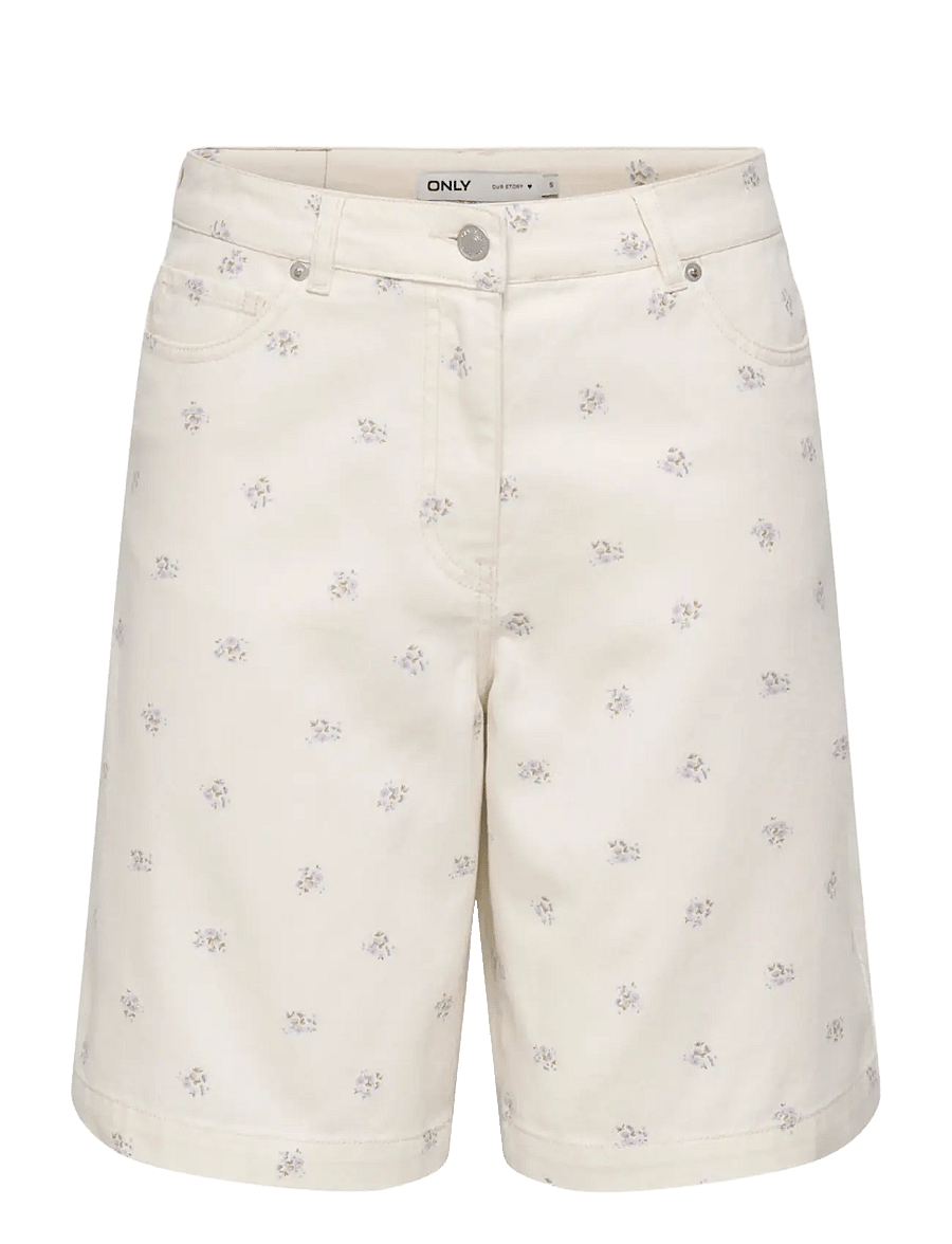 ONLY - ONLNAOMI AOP BERMUDA SHORTS OTW - bermudashorts - egret - 1