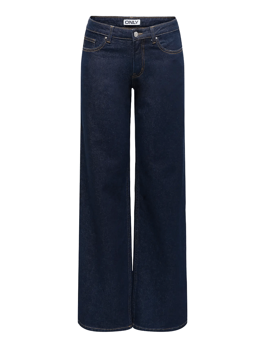 ONLY - ONLJUICY LW WIDE LEG DNM RINSE MAE NOOS - hosen mit weitem bein - dark blue denim - 1