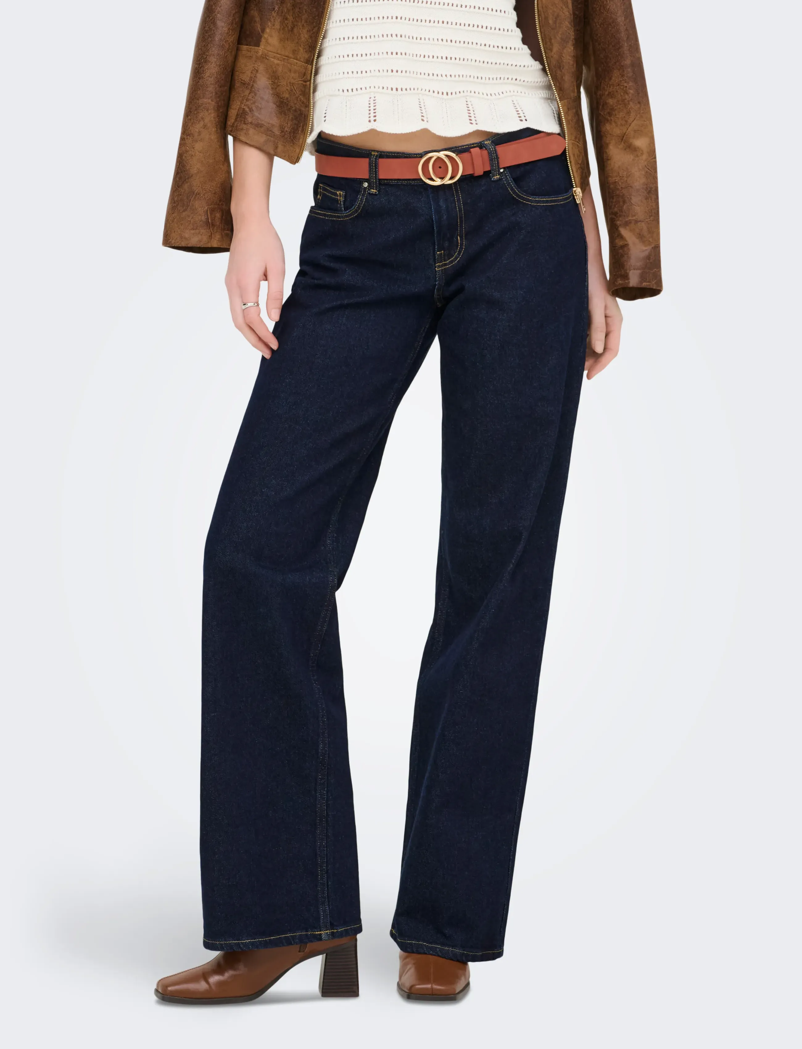 ONLY ONLJUICY LW WIDE LEG DNM RINSE MAE NOOS - Transitional Layering - DARK BLUE DENIM / navy