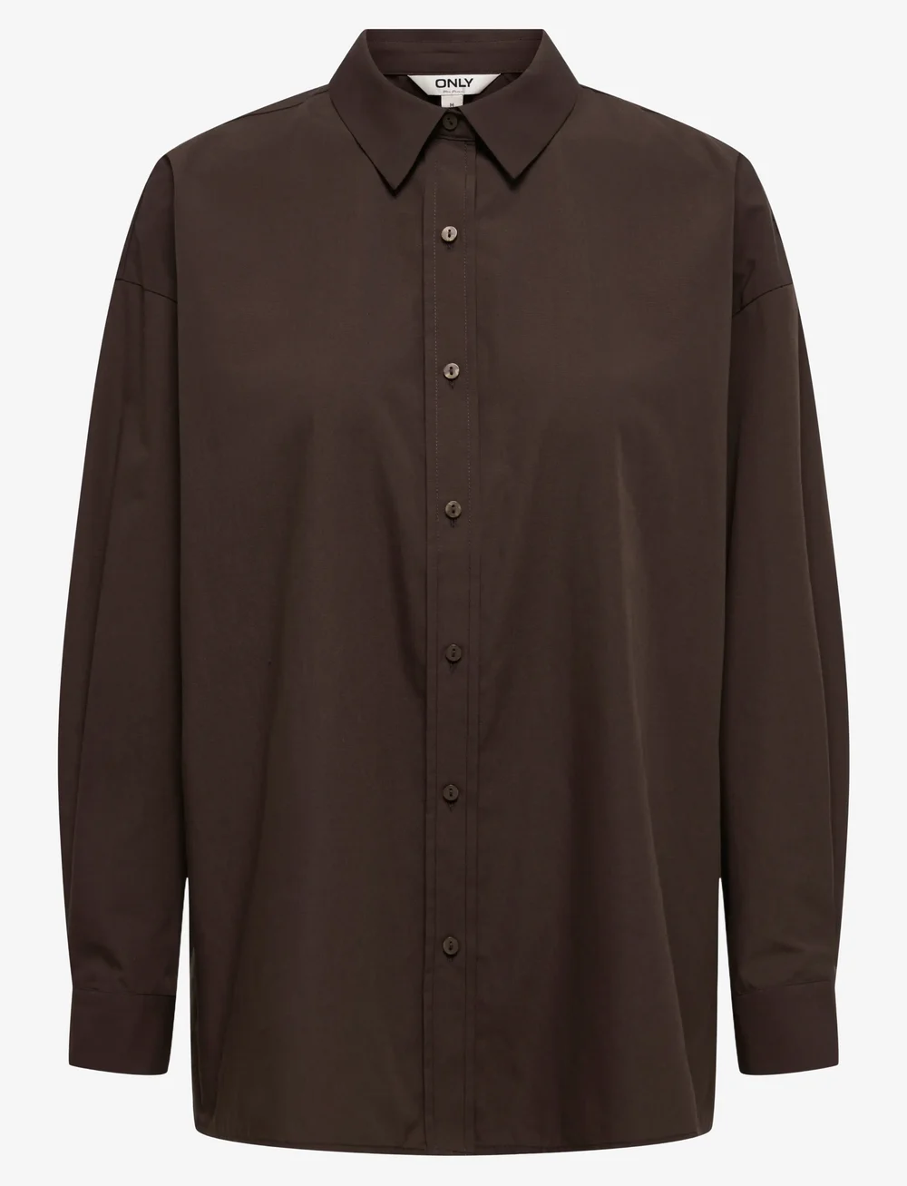 ONLY - ONLLIBBA L/S SHIRT WVN - pitkähihaiset kauluspaidat - coffee bean - 0