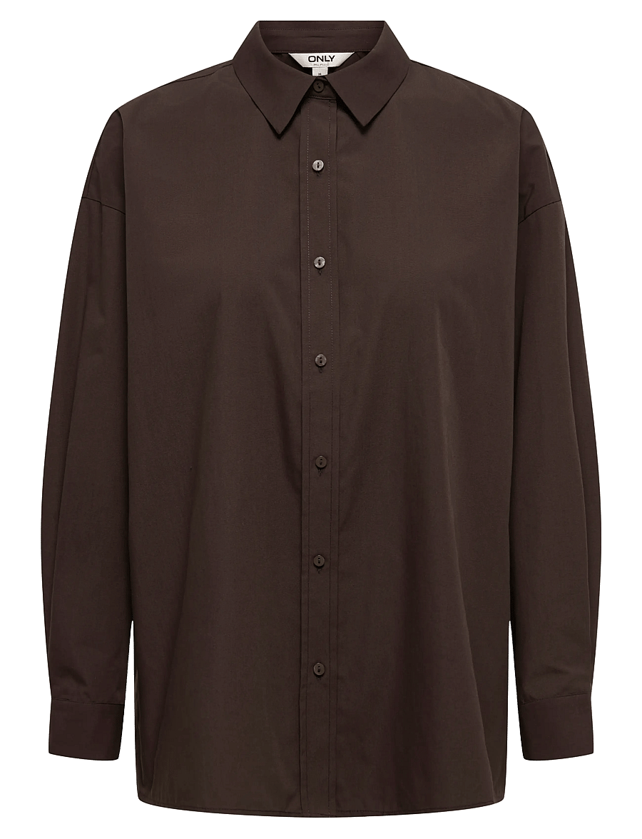 ONLY - ONLLIBBA L/S SHIRT WVN - coffee bean - 1