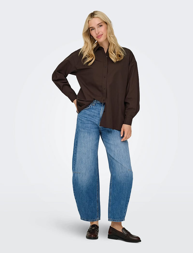 ONLY - ONLLIBBA L/S SHIRT WVN - coffee bean - 4