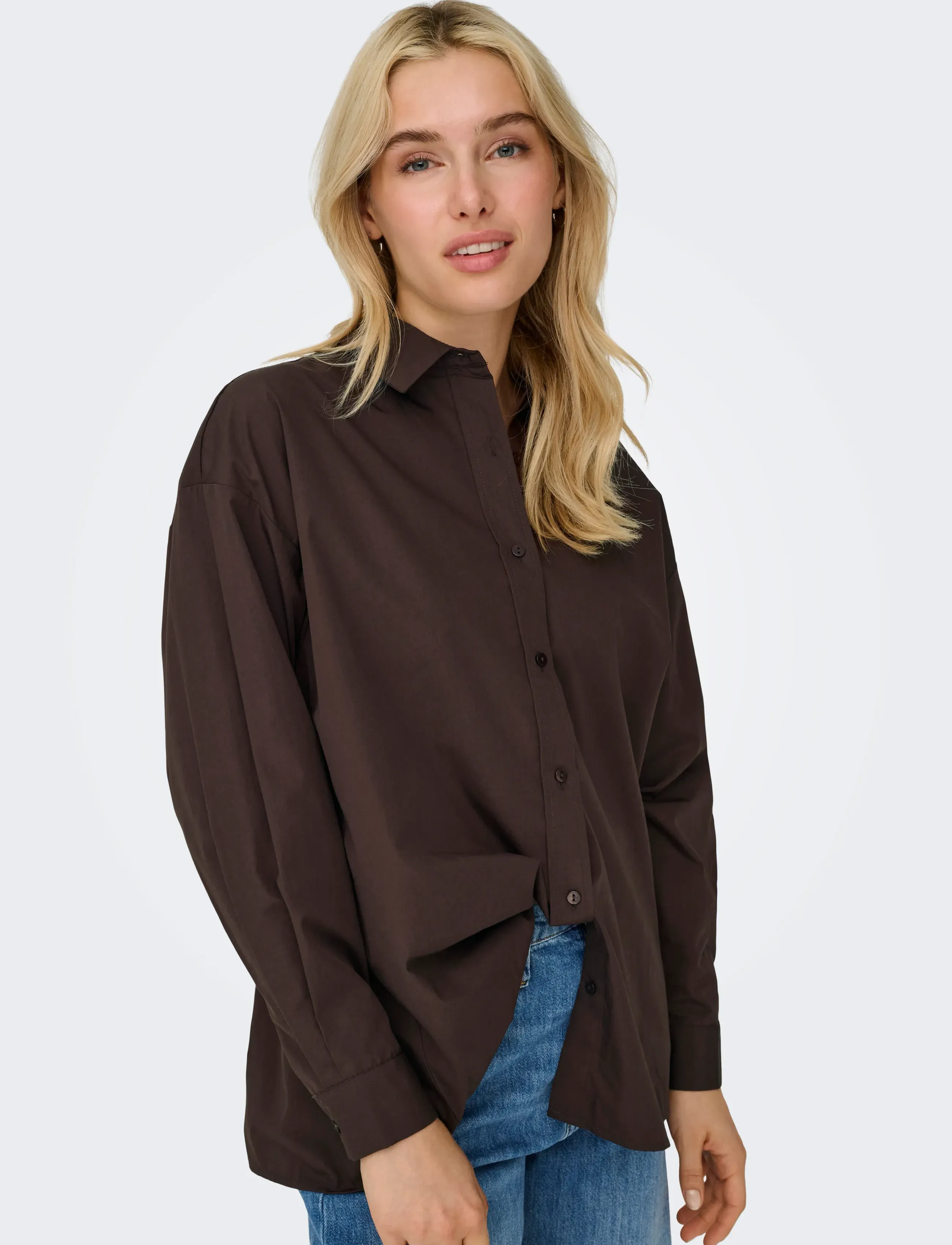 ONLY - ONLLIBBA L/S SHIRT WVN - coffee bean - 5